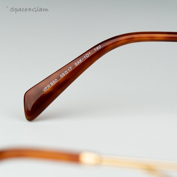 Prada Men Eyeglasses Gold Demo Rectangle PRB50V 5AK1O1 NEW AUTHENTIC - Picture 5 of 8